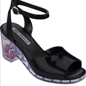 Melissa x Patrick Cox Black Jelly Sandal Size 8, Bubblegum Scented Platform